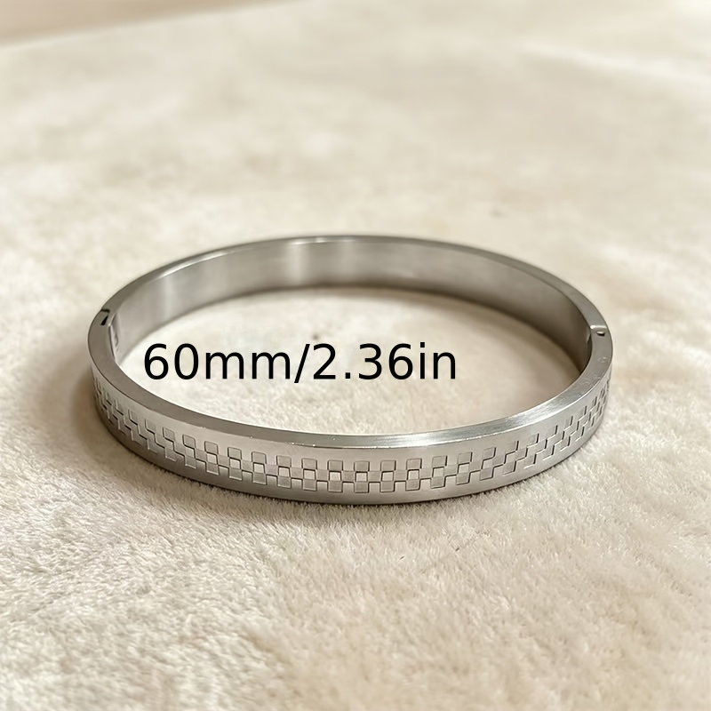 Ladies' Easy Plaid Stainless Steel Buckle Bracelet, Stylish